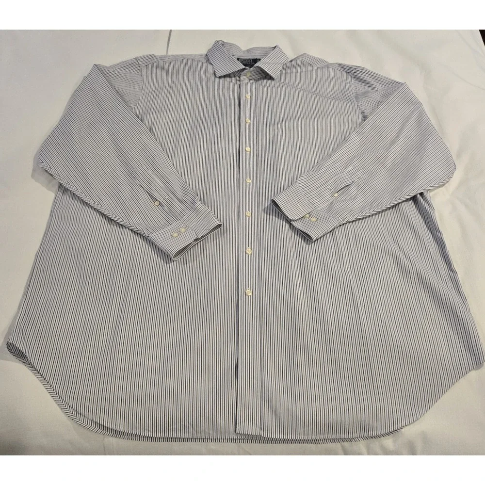 Polo By Ralph Lauren Regent Classic‎ Fit Men's Striped  Size 19 36/37 Tall